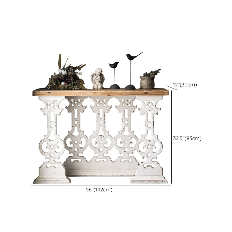 French Country Wood Console Table Rectangle End Table for Hall