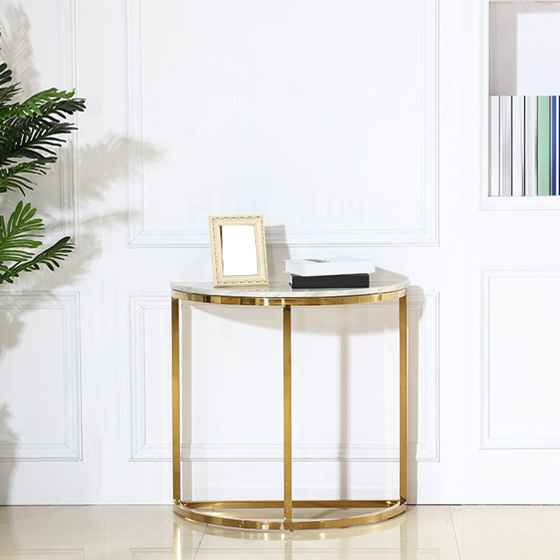 Glam Stone End Table Scratch Resistant Console Table for Hall