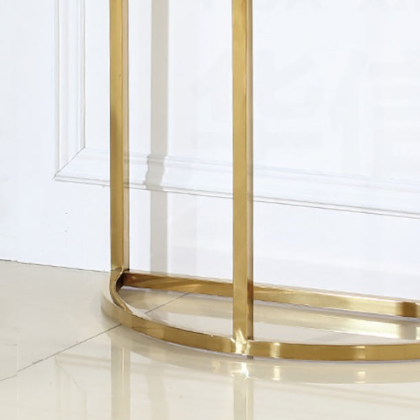 Glam Stone End Table Scratch Resistant Console Table for Hall