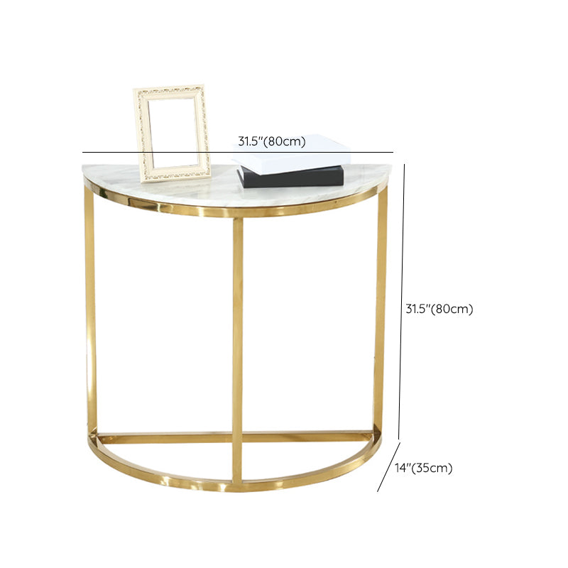 Glam Stone End Table Scratch Resistant Console Table for Hall