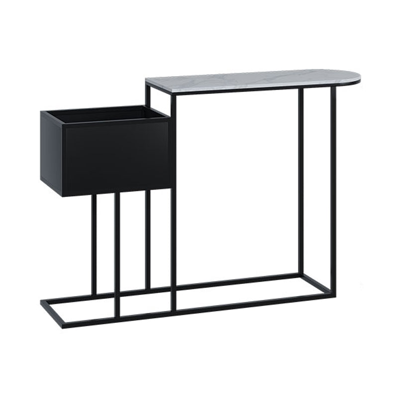 Glam Metal Console Table Stone Console Sofa Table with Storage for Hall