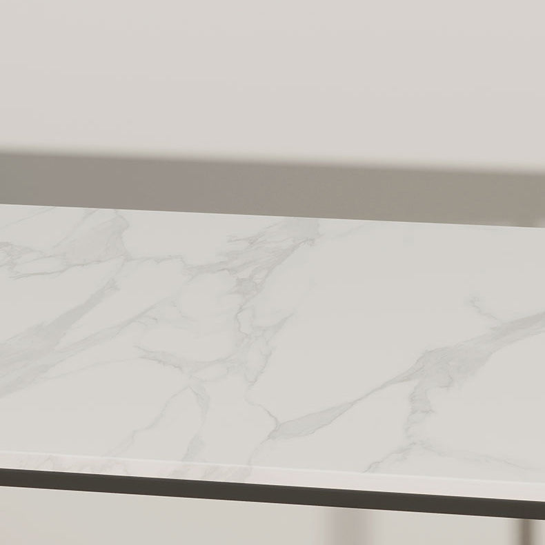 Glam Metal Console Table Stone Console Sofa Table with Storage for Hall