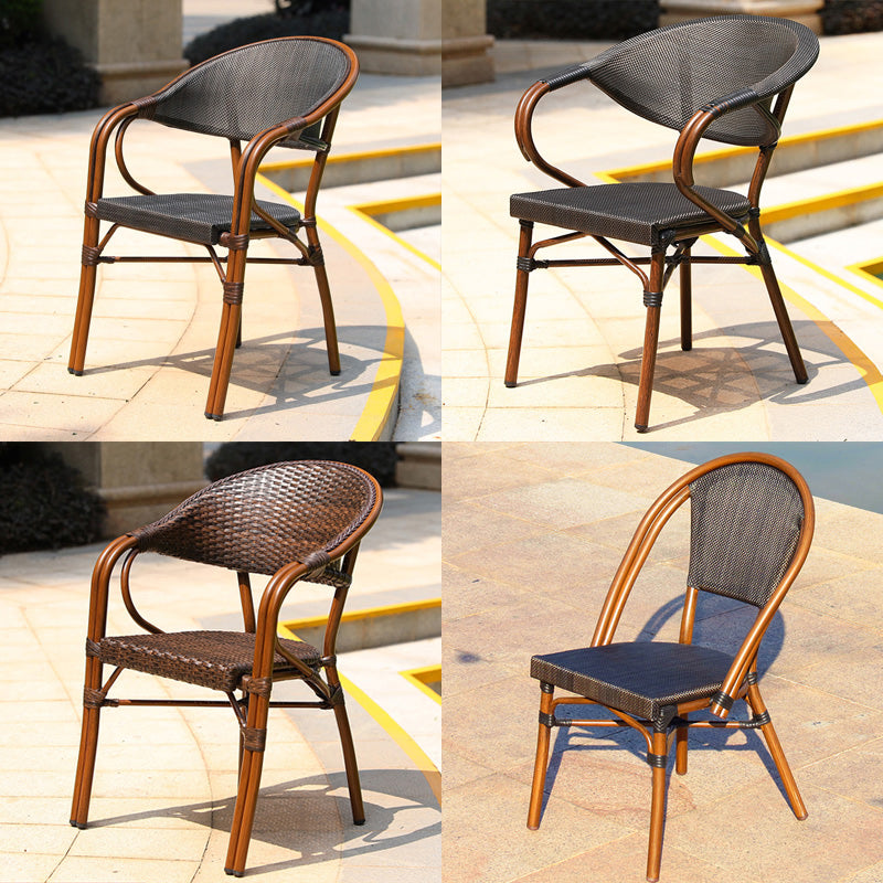 Tropical Patio Dining Side Chair Set of 2/4/6/8 Faux Rattan Dining Side Chair