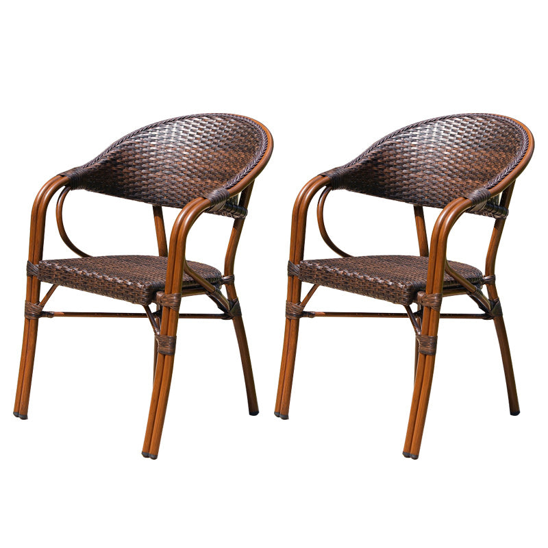 Tropical Patio Dining Side Chair Set of 2/4/6/8 Faux Rattan Dining Side Chair