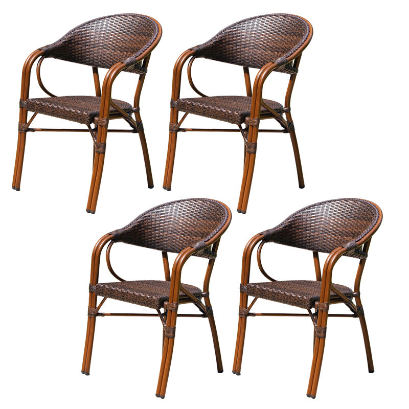 Tropical Patio Dining Side Chair Set of 2/4/6/8 Faux Rattan Dining Side Chair