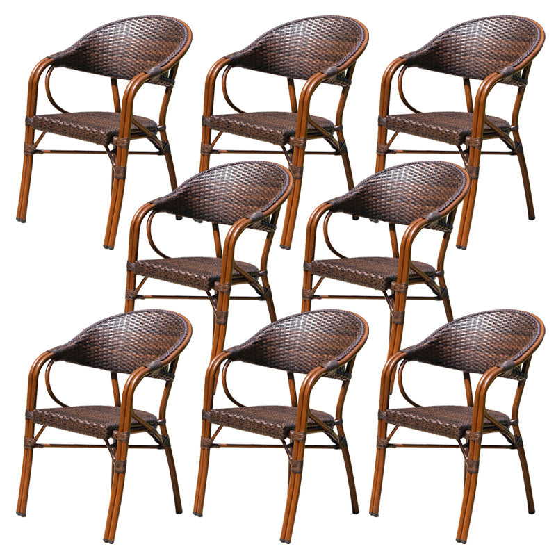 Tropical Patio Dining Side Chair Set of 2/4/6/8 Faux Rattan Dining Side Chair