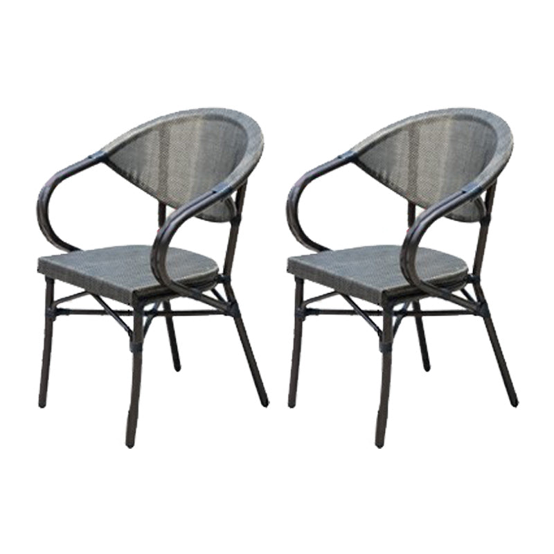 Tropical Patio Dining Side Chair Set of 2/4/6/8 Faux Rattan Dining Side Chair