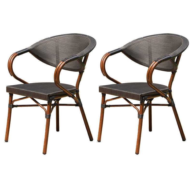 Tropical Patio Dining Side Chair Set of 2/4/6/8 Faux Rattan Dining Side Chair