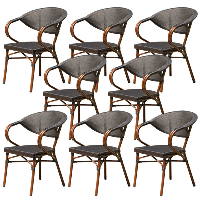 Tropical Patio Dining Side Chair Set of 2/4/6/8 Faux Rattan Dining Side Chair