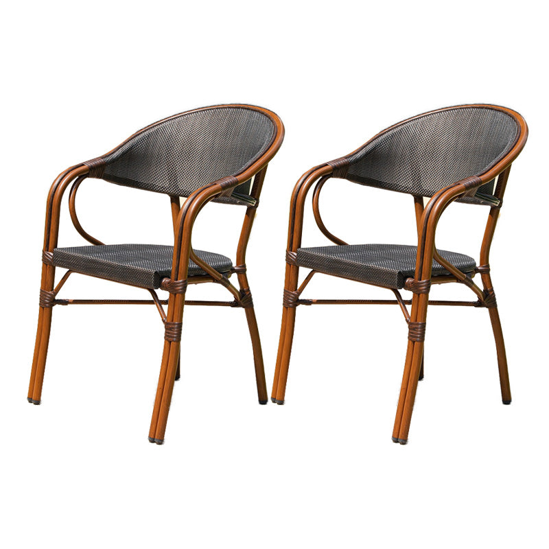 Tropical Patio Dining Side Chair Set of 2/4/6/8 Faux Rattan Dining Side Chair