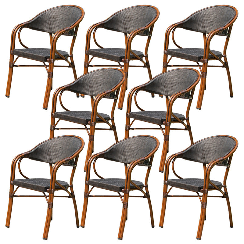 Tropical Patio Dining Side Chair Set of 2/4/6/8 Faux Rattan Dining Side Chair