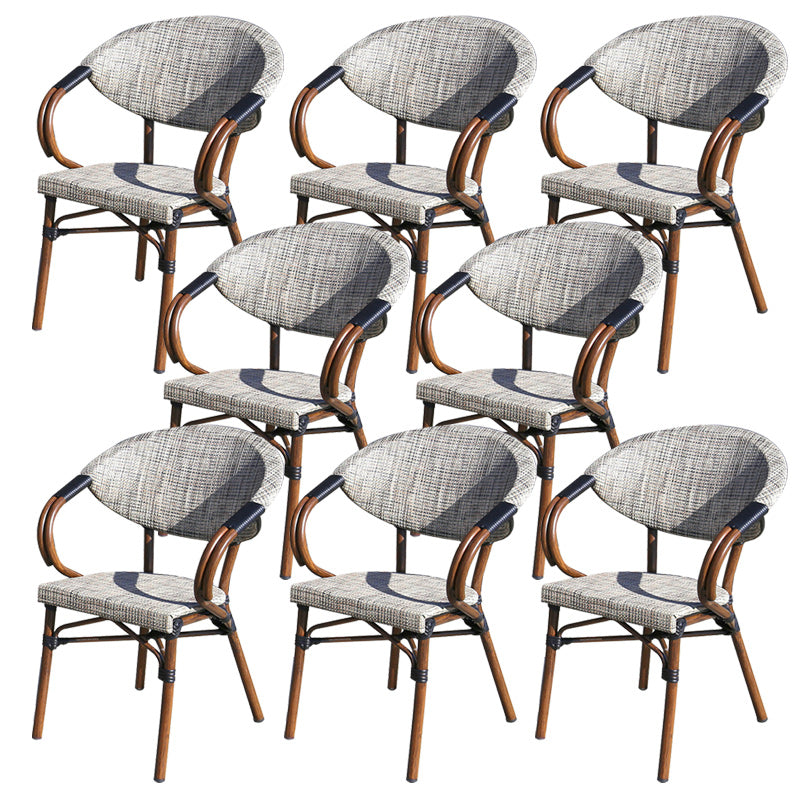 Tropical Patio Dining Side Chair Set of 2/4/6/8 Faux Rattan Dining Side Chair