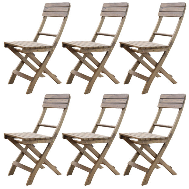 Solid Wood Dining Side Chair Modern Folding Outdoor Chair Set of 1/2/4/6/8