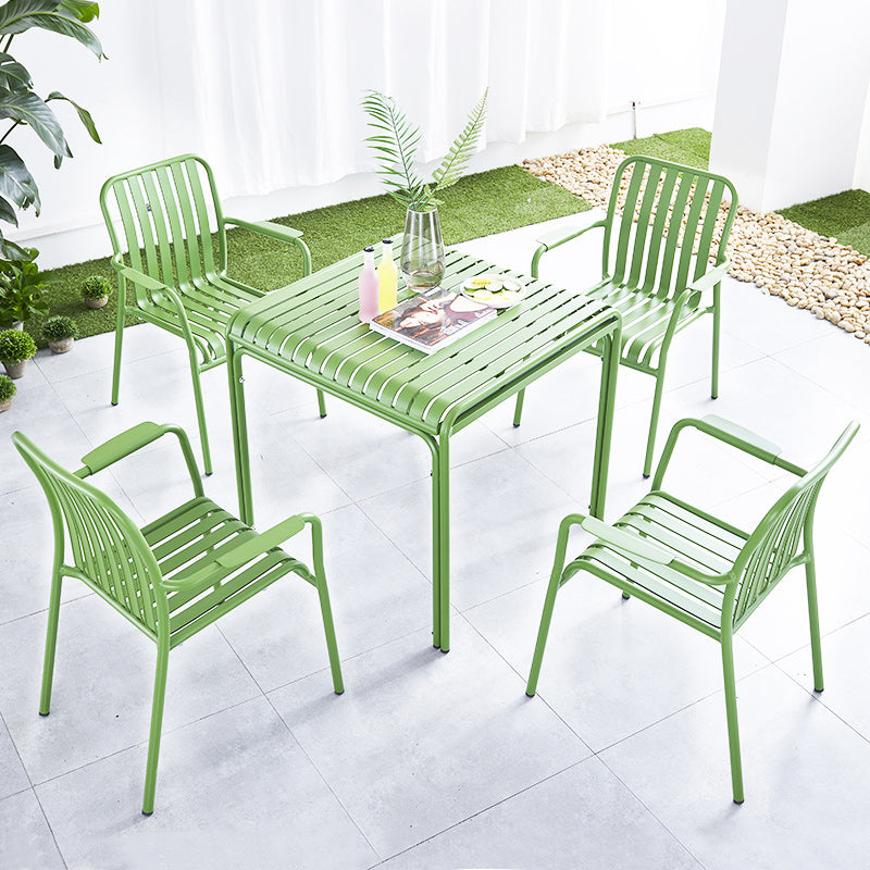 Metal Dining Side Chair Modern Patio Dining Armchair Set of 1/2/4/6/8