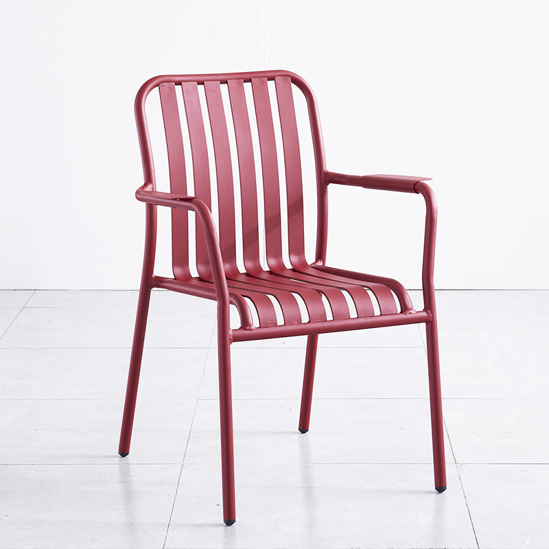 Metal Dining Side Chair Modern Patio Dining Armchair Set of 1/2/4/6/8