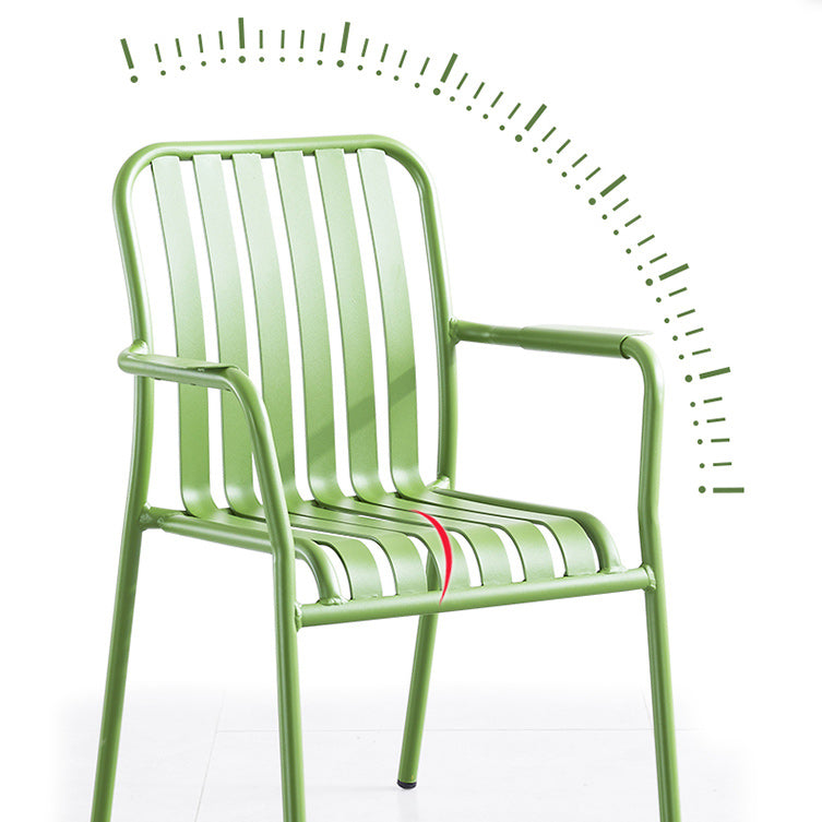 Metal Dining Side Chair Modern Patio Dining Armchair Set of 1/2/4/6/8