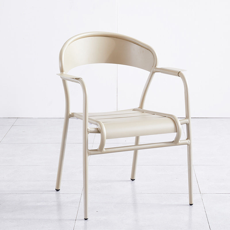 Metal Dining Side Chair Modern Patio Dining Armchair Set of 1/2/4/6/8