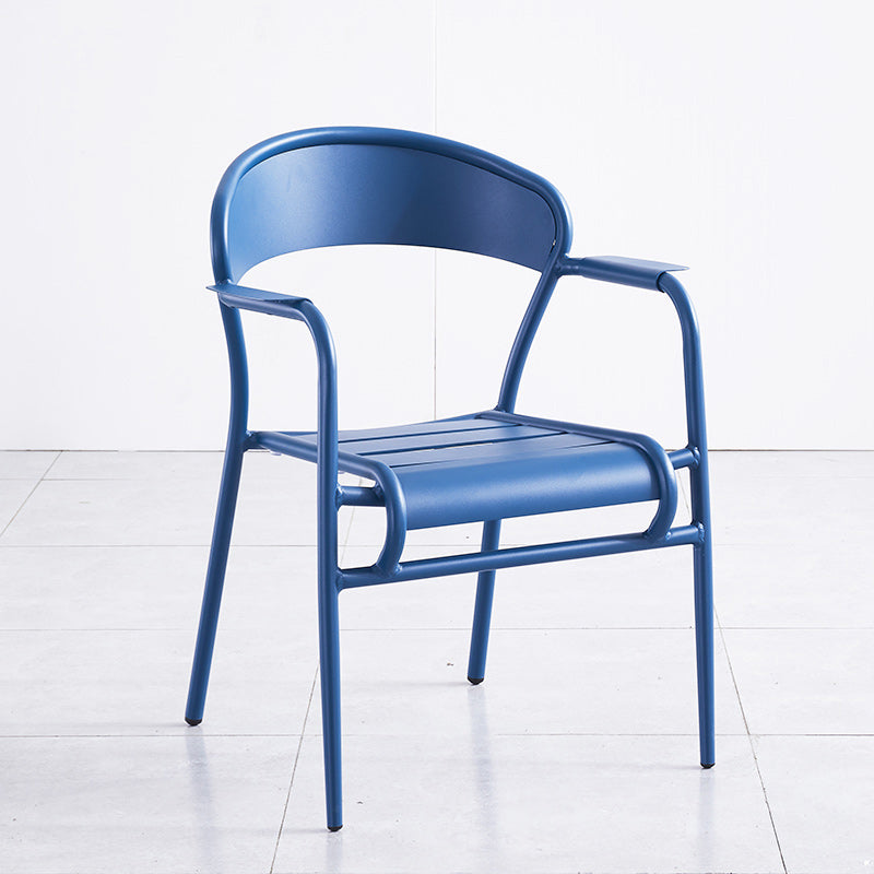 Metal Dining Side Chair Modern Patio Dining Armchair Set of 1/2/4/6/8
