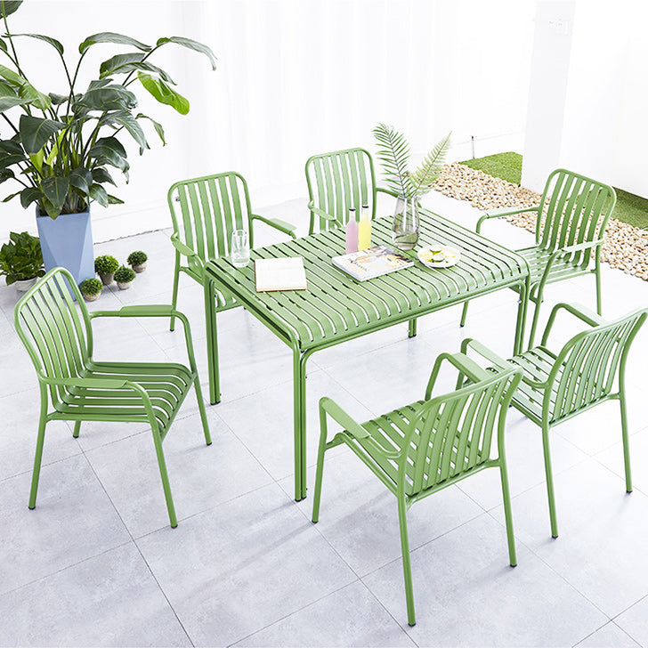 Metal Dining Side Chair Modern Patio Dining Armchair Set of 1/2/4/6/8