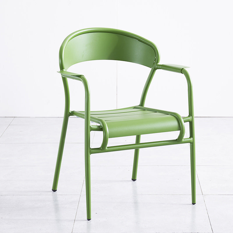Metal Dining Side Chair Modern Patio Dining Armchair Set of 1/2/4/6/8