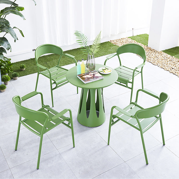 Metal Dining Side Chair Modern Patio Dining Armchair Set of 1/2/4/6/8