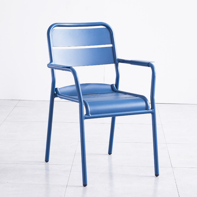 Metal Dining Side Chair Modern Patio Dining Armchair Set of 1/2/4/6/8