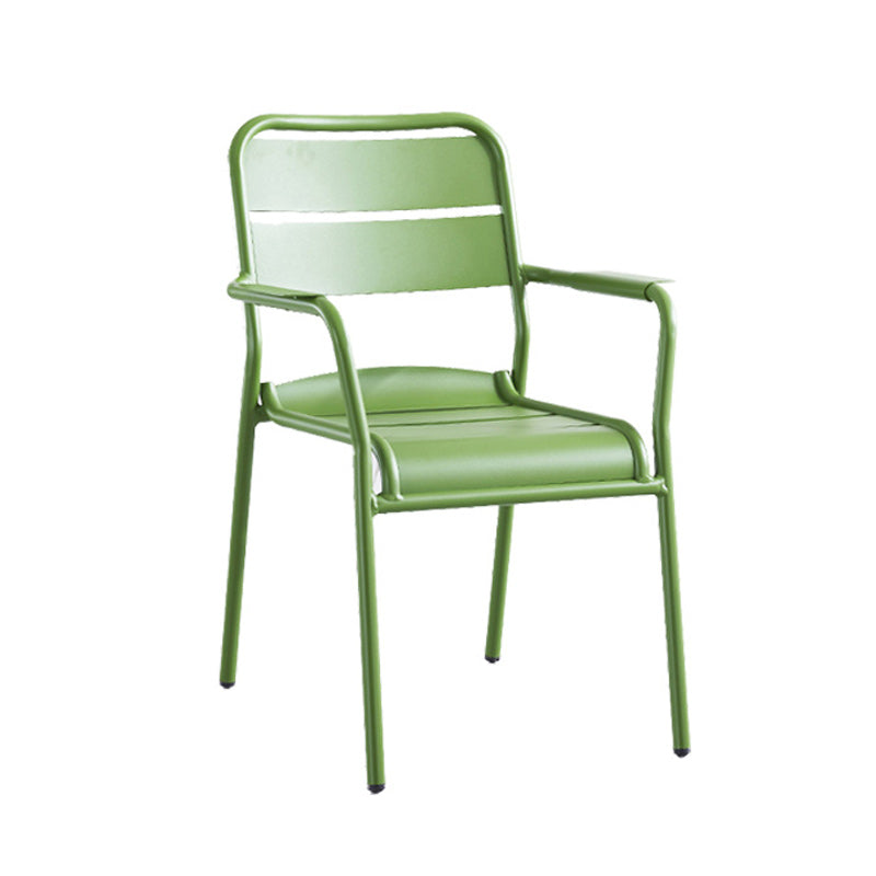 Metal Dining Side Chair Modern Patio Dining Armchair Set of 1/2/4/6/8