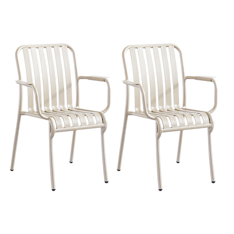 Metal Dining Side Chair Modern Patio Dining Armchair Set of 1/2/4/6/8