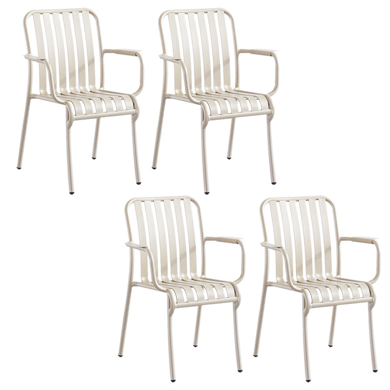 Metal Dining Side Chair Modern Patio Dining Armchair Set of 1/2/4/6/8