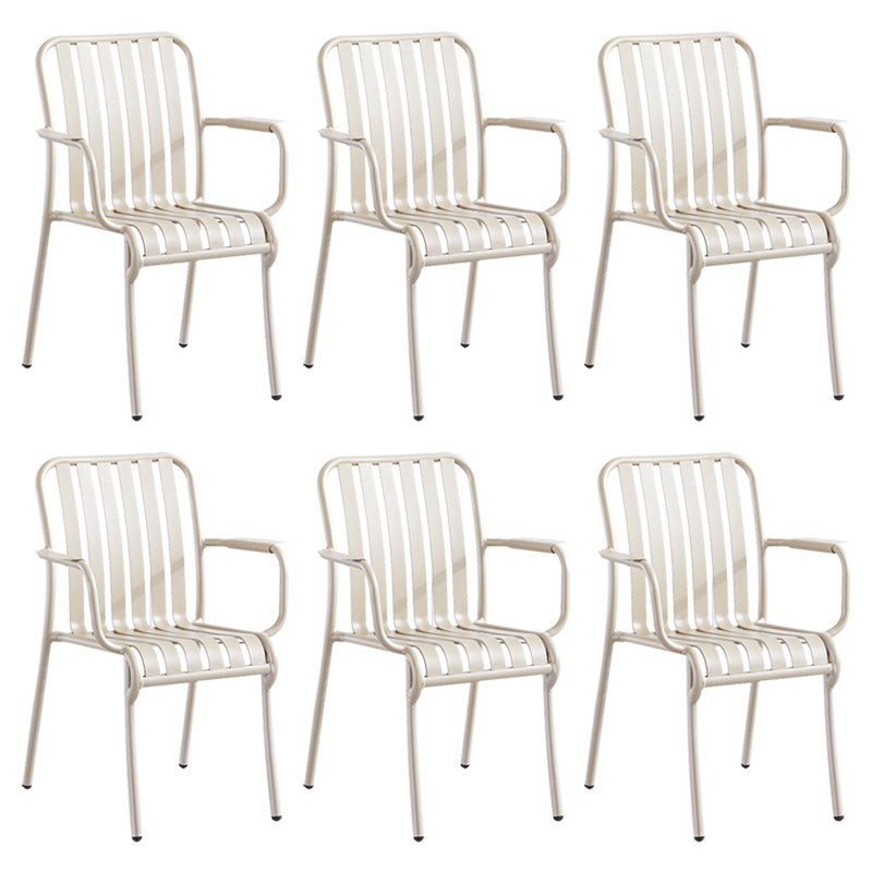 Metal Dining Side Chair Modern Patio Dining Armchair Set of 1/2/4/6/8