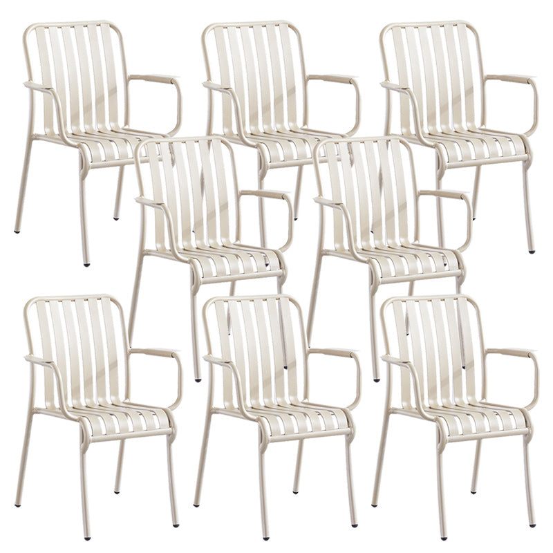 Metal Dining Side Chair Modern Patio Dining Armchair Set of 1/2/4/6/8