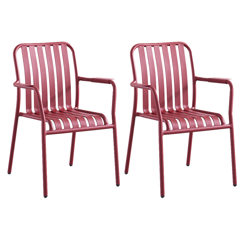 Metal Dining Side Chair Modern Patio Dining Armchair Set of 1/2/4/6/8