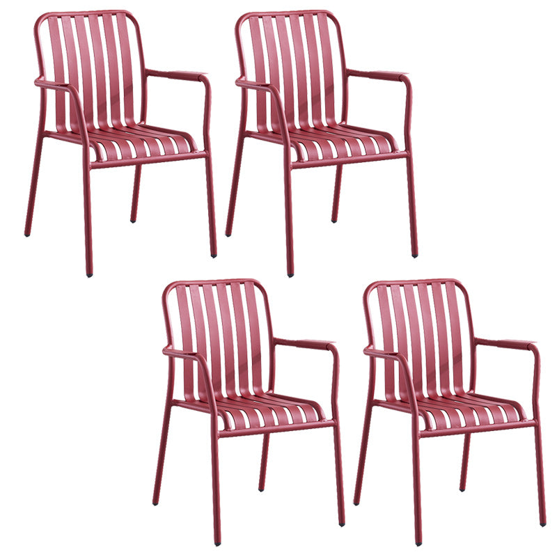Metal Dining Side Chair Modern Patio Dining Armchair Set of 1/2/4/6/8
