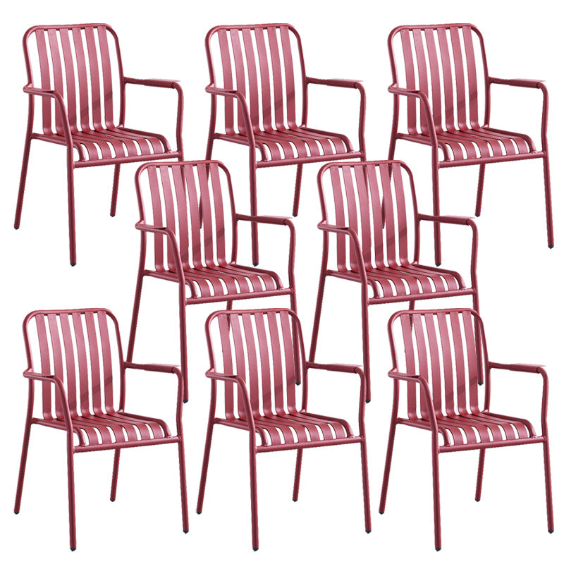 Metal Dining Side Chair Modern Patio Dining Armchair Set of 1/2/4/6/8