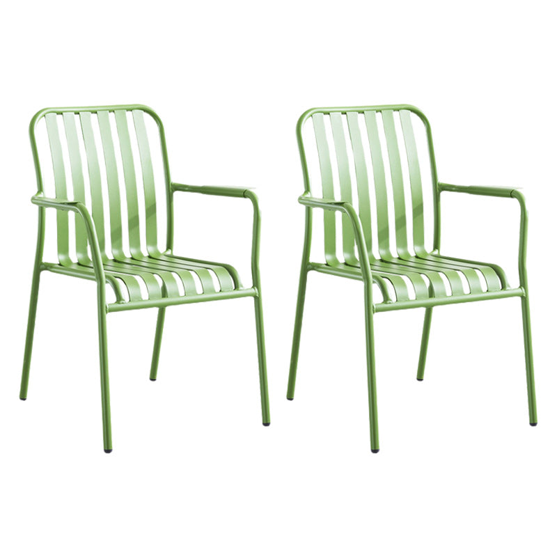 Metal Dining Side Chair Modern Patio Dining Armchair Set of 1/2/4/6/8