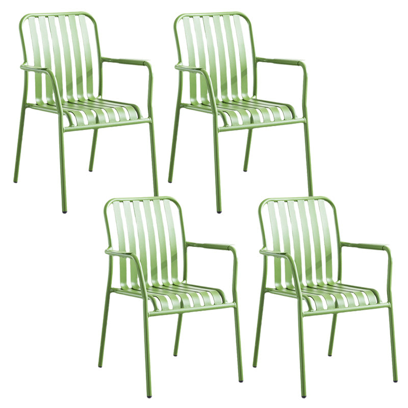 Metal Dining Side Chair Modern Patio Dining Armchair Set of 1/2/4/6/8