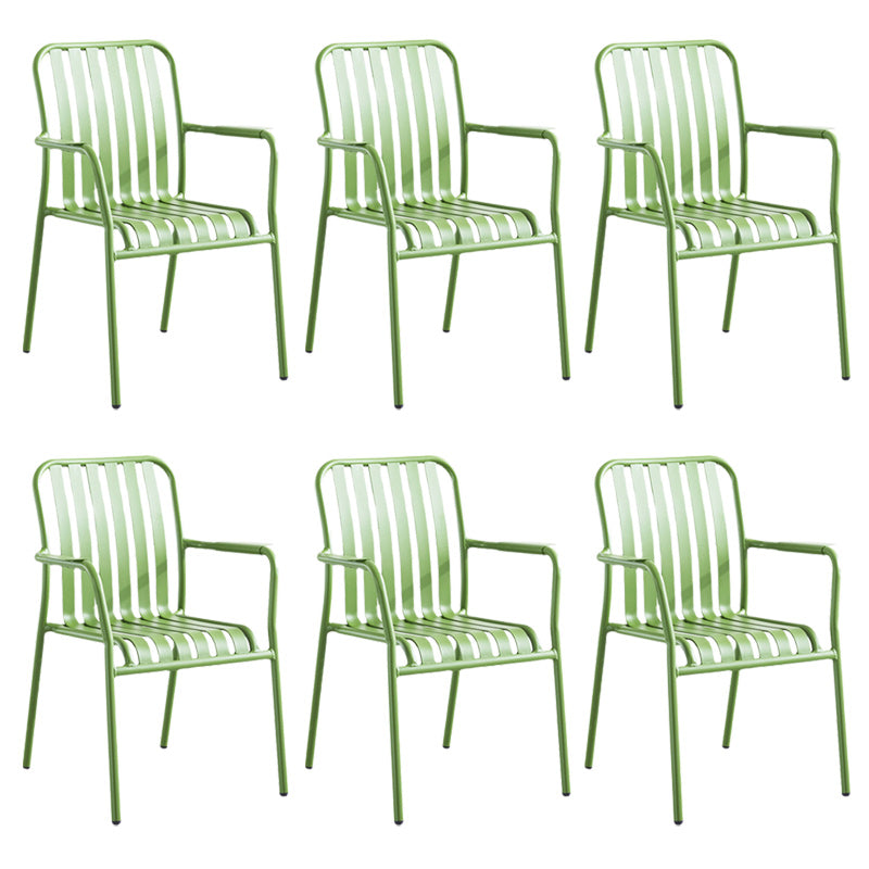Metal Dining Side Chair Modern Patio Dining Armchair Set of 1/2/4/6/8