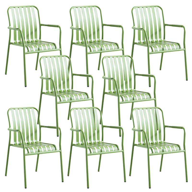 Metal Dining Side Chair Modern Patio Dining Armchair Set of 1/2/4/6/8