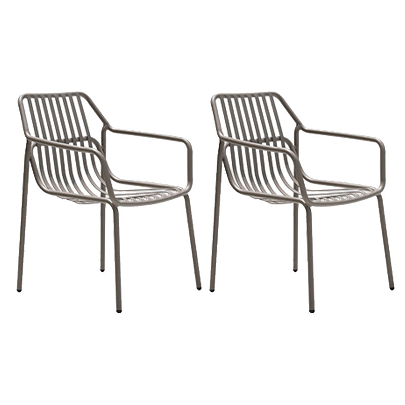 Metal Dining Side Chair Modern Patio Dining Armchair Set of 1/2/4/6/8