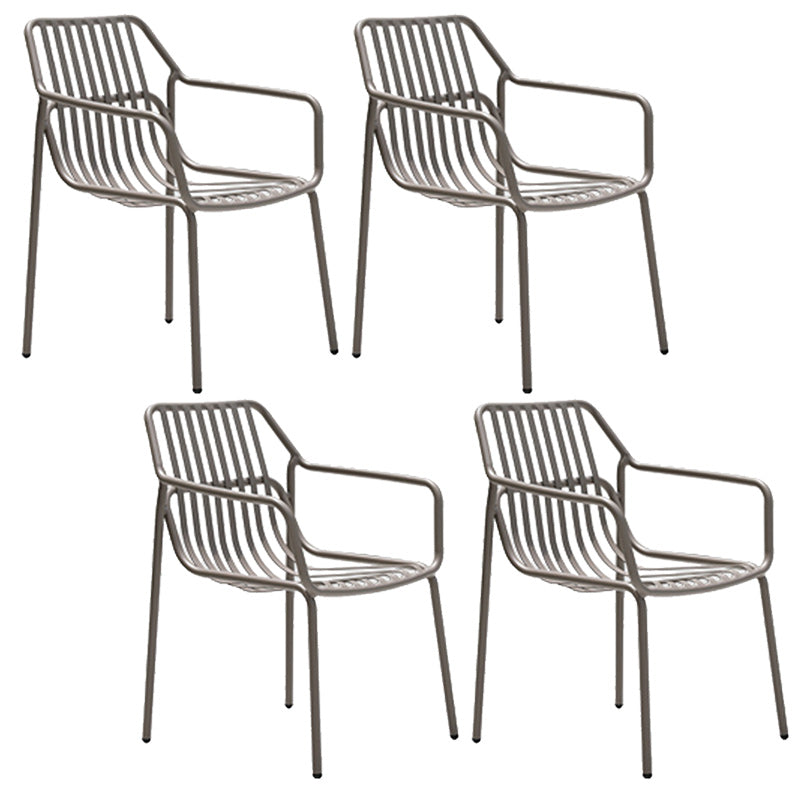 Metal Dining Side Chair Modern Patio Dining Armchair Set of 1/2/4/6/8