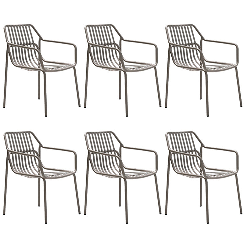 Metal Dining Side Chair Modern Patio Dining Armchair Set of 1/2/4/6/8