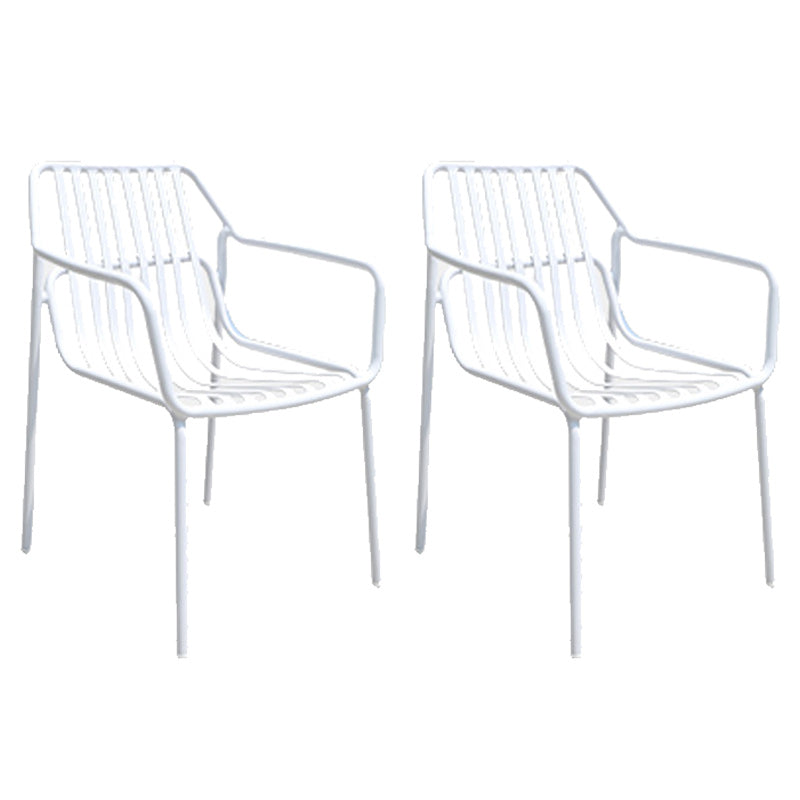 Metal Dining Side Chair Modern Patio Dining Armchair Set of 1/2/4/6/8
