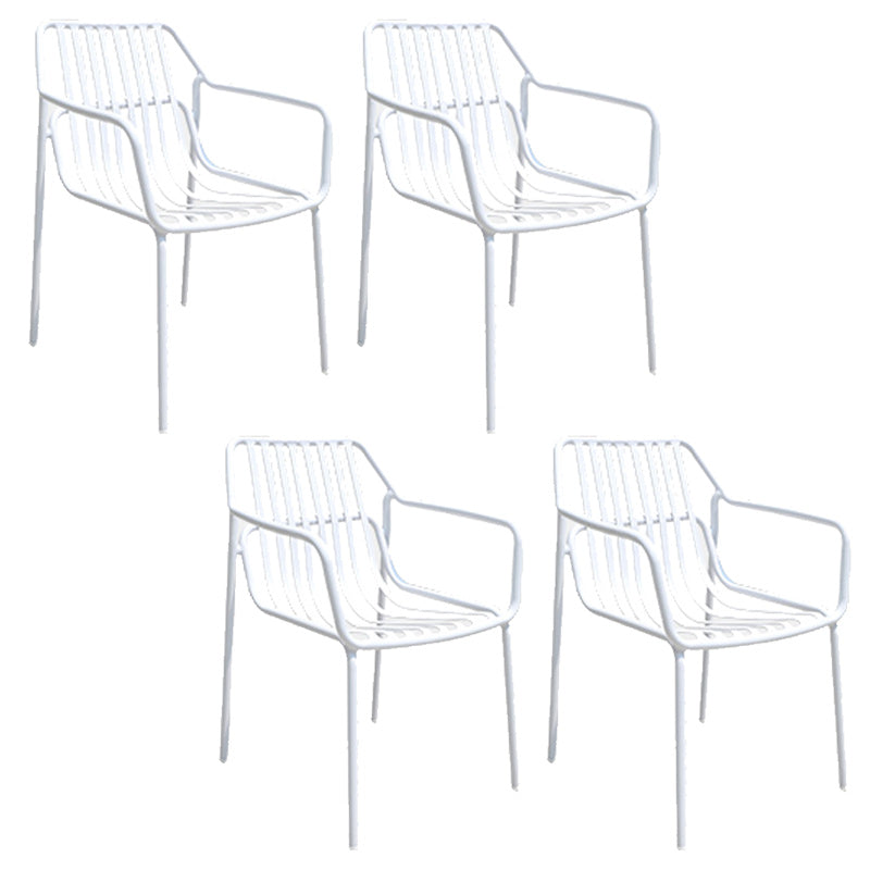 Metal Dining Side Chair Modern Patio Dining Armchair Set of 1/2/4/6/8