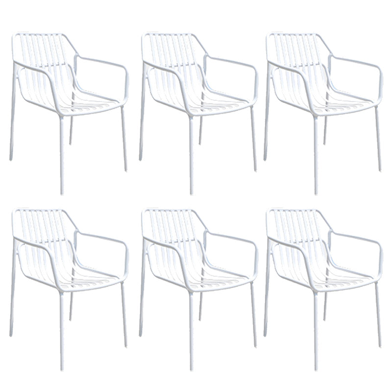 Metal Dining Side Chair Modern Patio Dining Armchair Set of 1/2/4/6/8