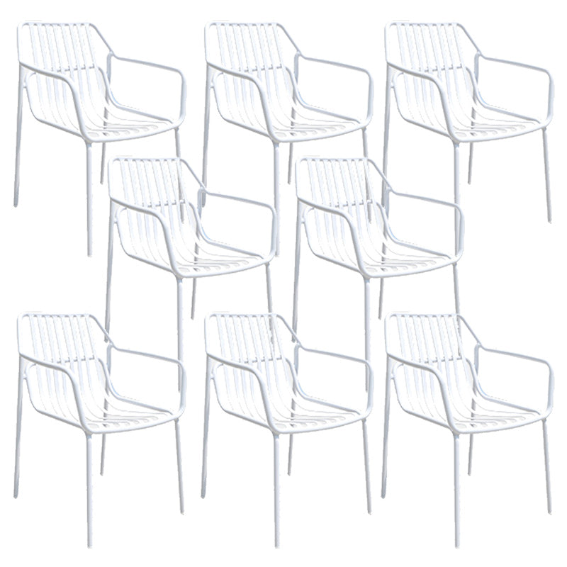 Metal Dining Side Chair Modern Patio Dining Armchair Set of 1/2/4/6/8