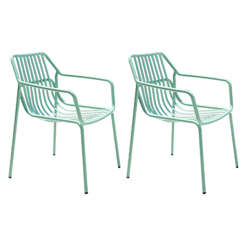 Metal Dining Side Chair Modern Patio Dining Armchair Set of 1/2/4/6/8