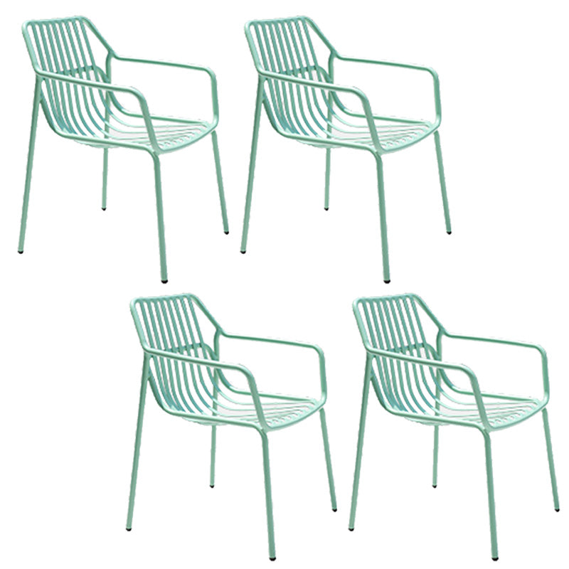 Metal Dining Side Chair Modern Patio Dining Armchair Set of 1/2/4/6/8