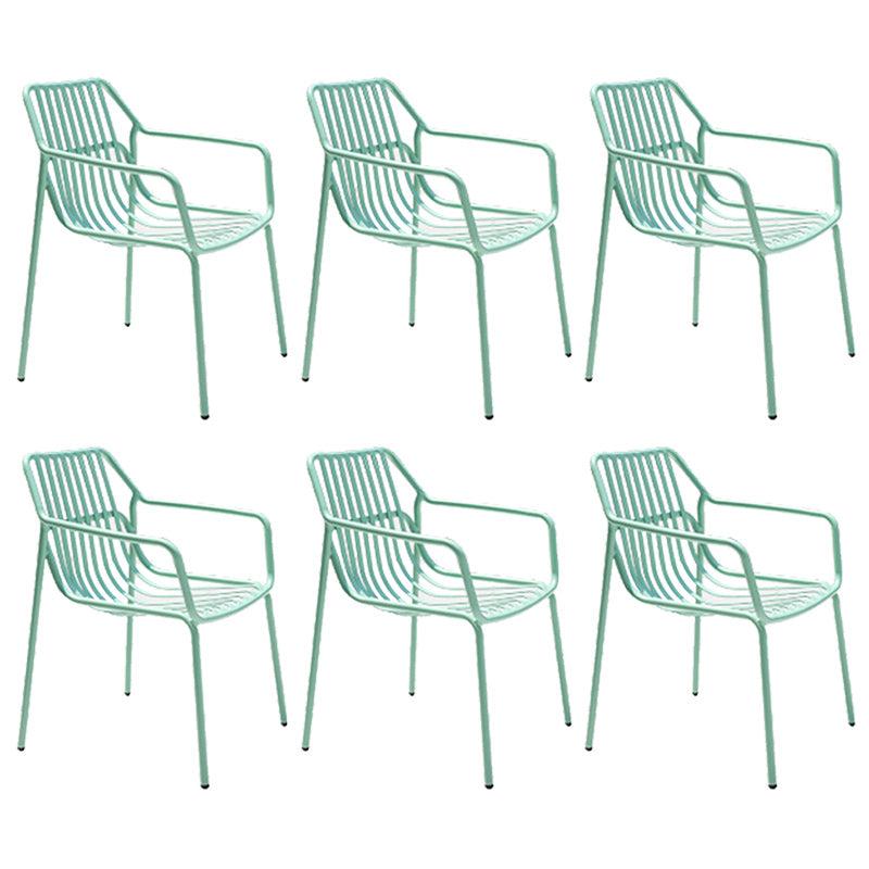 Metal Dining Side Chair Modern Patio Dining Armchair Set of 1/2/4/6/8