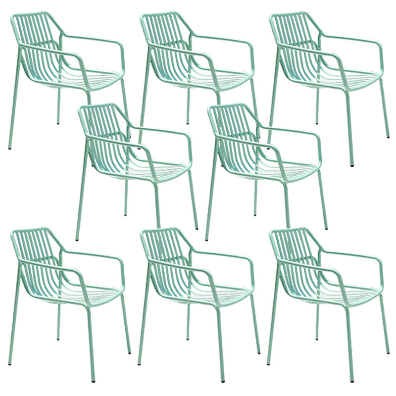 Metal Dining Side Chair Modern Patio Dining Armchair Set of 1/2/4/6/8