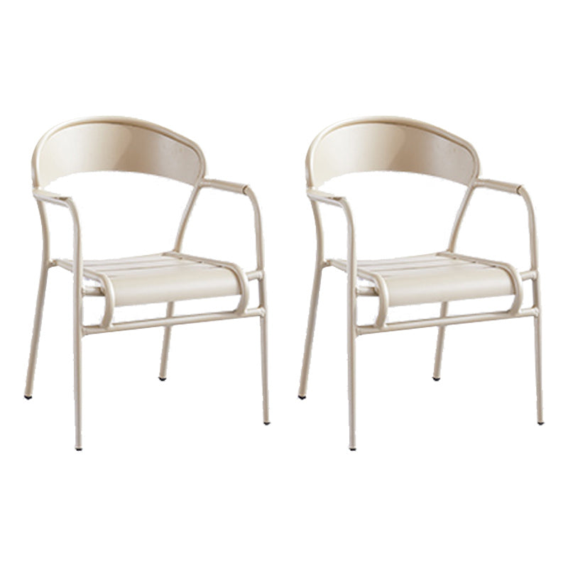 Metal Dining Side Chair Modern Patio Dining Armchair Set of 1/2/4/6/8